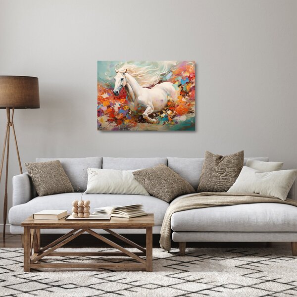 Obraz na szkle - Malowanie konia (70x50 cm)