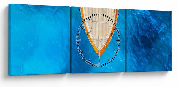 Obraz - Letnia łódź (z zegarem) (90x30 cm)