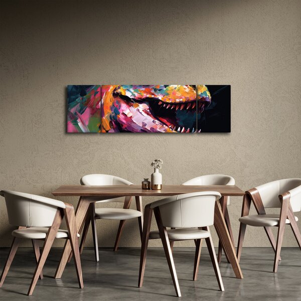 Obraz - Dinozaur, malarstwo (170x50 cm)