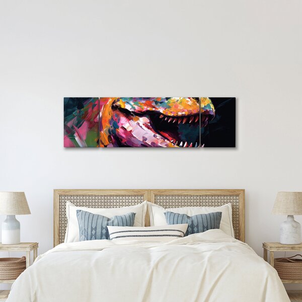 Obraz - Dinozaur, malarstwo (170x50 cm)