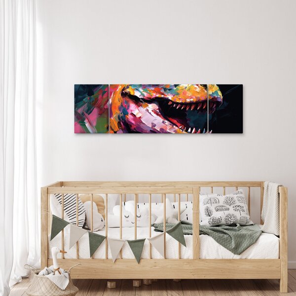 Obraz - Dinozaur, malarstwo (170x50 cm)