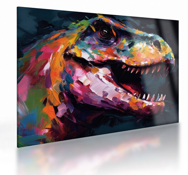 Obraz na szkle - Dinozaur, malarstwo (70x50 cm)