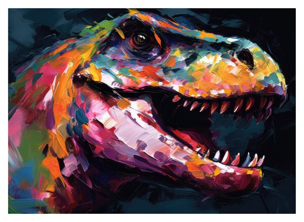 Obraz na szkle - Dinozaur, malarstwo (70x50 cm)