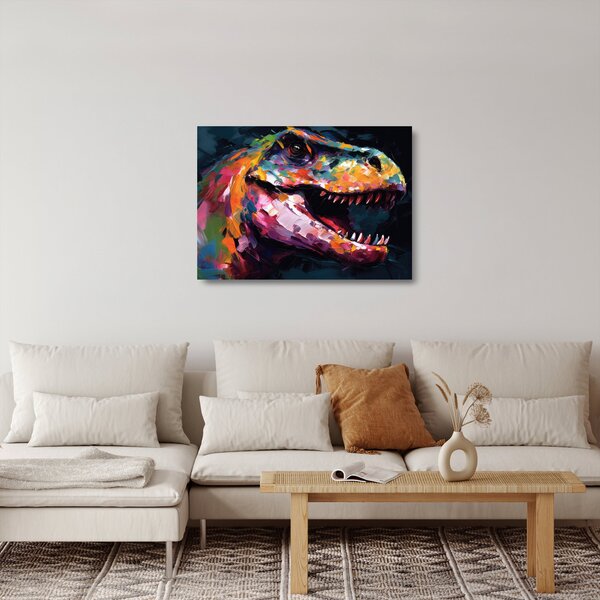 Obraz na szkle - Dinozaur, malarstwo (70x50 cm)