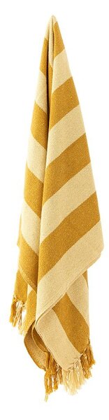 Żółty koc z bawełny z recyklingu 130x160 cm Frello – Bloomingville
