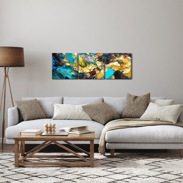 Obraz - Teksturowany obraz olejny (z zegarem) (90x30 cm)
