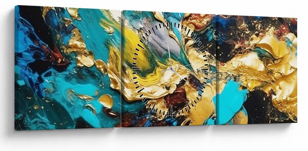 Obraz - Teksturowany obraz olejny (z zegarem) (90x30 cm)