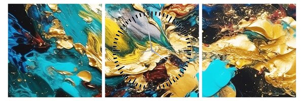 Obraz - Teksturowany obraz olejny (z zegarem) (90x30 cm)