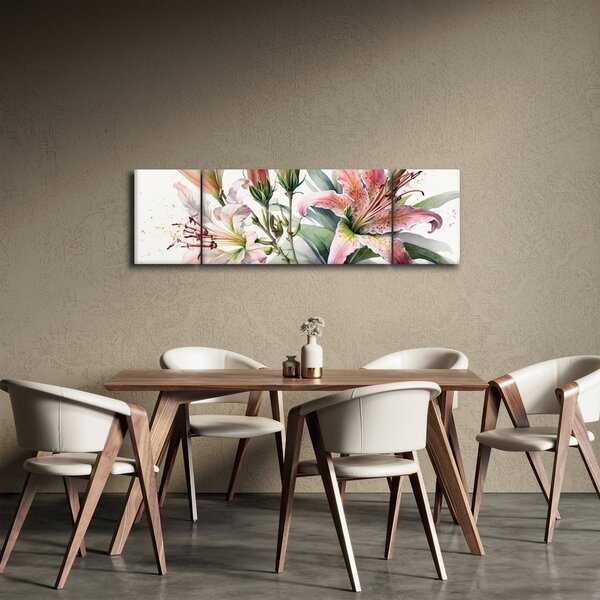 Obraz - Lilie, ilustracje (170x50 cm)