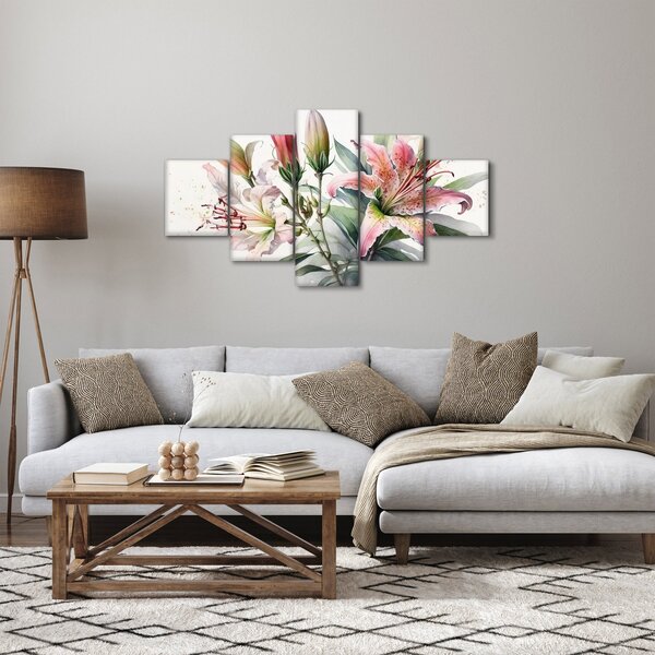 Obraz - Lilie, ilustracje (125x70 cm)