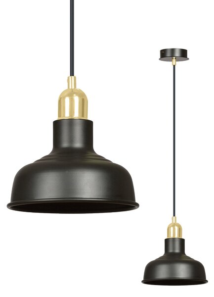 IBOR 1 BLACK 1042/1 nowoczesna lampa sufitowa czarna złote elementy