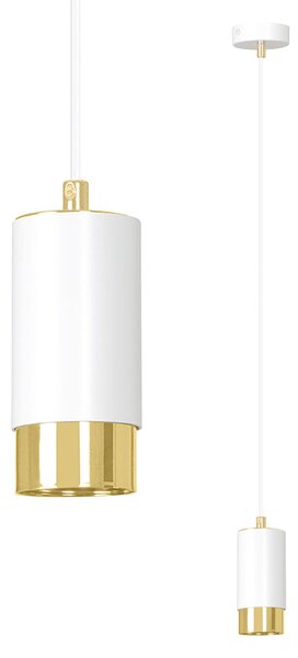 FUMIKO 1 WHITE-GOLD 815/1 designerski spot wiszący białe tuby złote dodatki