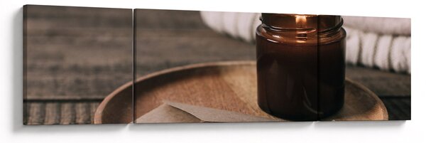 Obraz - Płonąca świeca (170x50 cm)