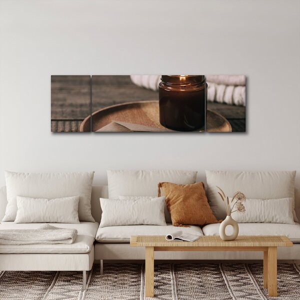 Obraz - Płonąca świeca (170x50 cm)