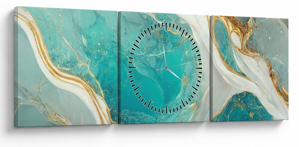 Obraz - Projekt marmuru II. (z zegarem) (90x30 cm)