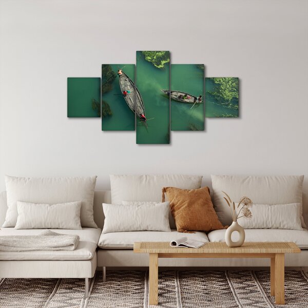 Obraz - Rybacy na rzece (125x70 cm)