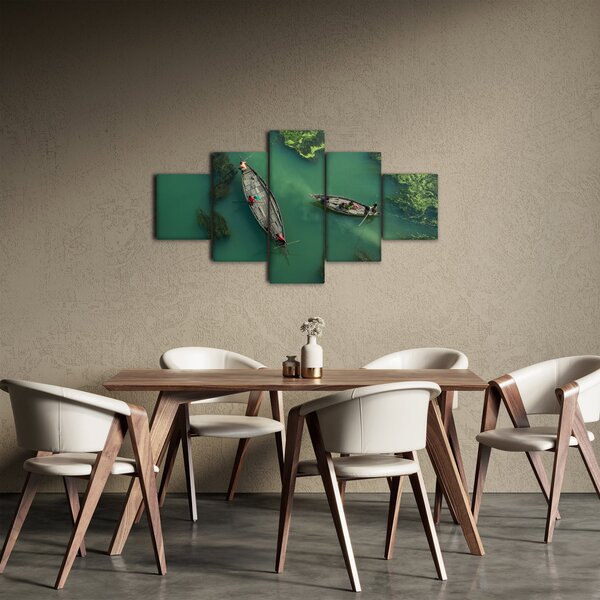 Obraz - Rybacy na rzece (125x70 cm)