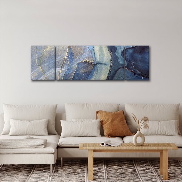 Obraz - Abstrakcja z użyciem tuszu alkoholowego (170x50 cm)