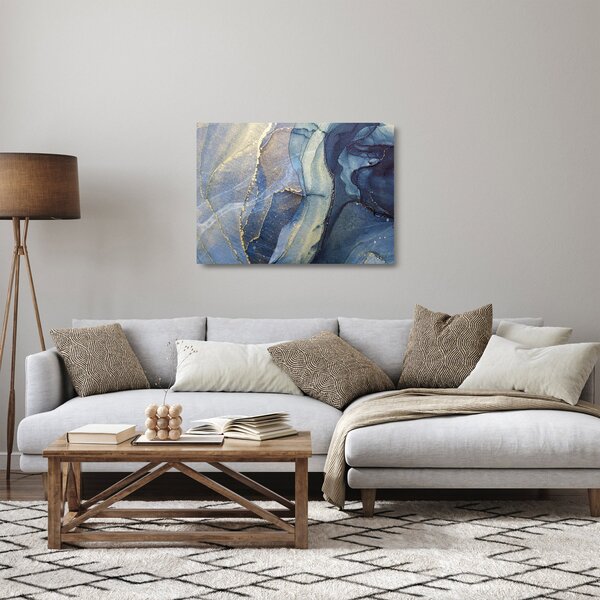 Obraz na szkle - Abstrakcja z użyciem tuszu alkoholowego (70x50 cm)