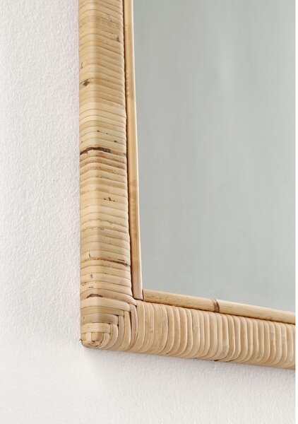 Lustro z rattanową ramą ścienne 50x70 cm Hakima – Bizzotto