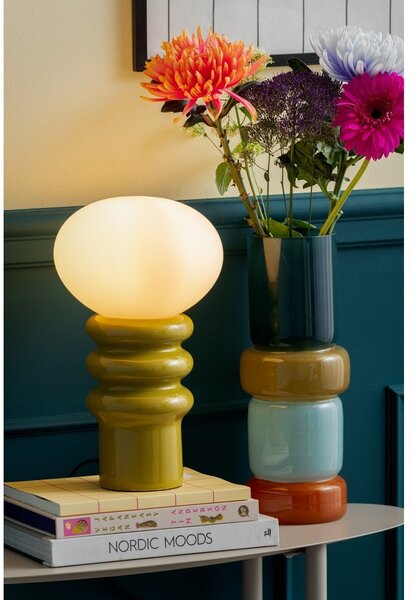 Lampa stołowa ceramiczna w kolorze khaki (wysokość 33,5 cm) Catania Aro – Leitmotiv