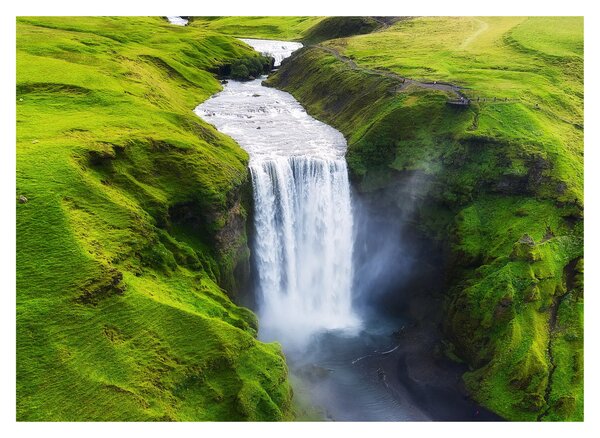 Obraz na szkle - Wodospad Skogafoss (70x50 cm)