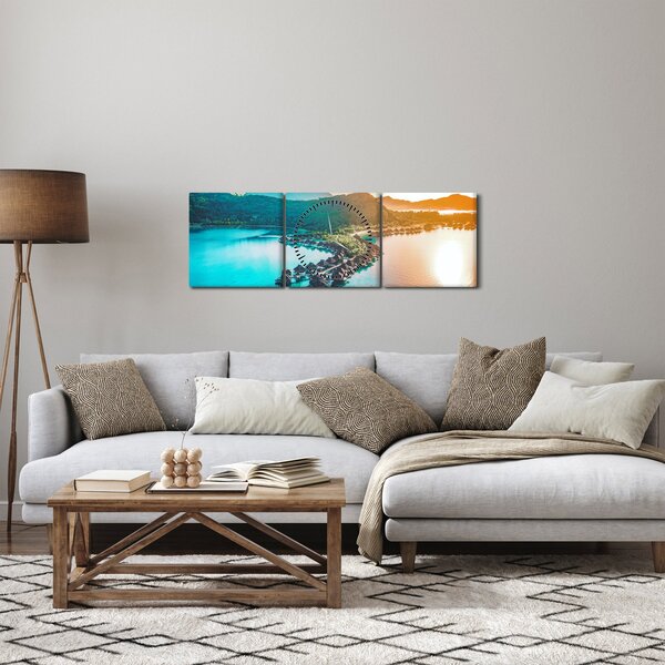Obraz - Bora Bora (z zegarem) (90x30 cm)
