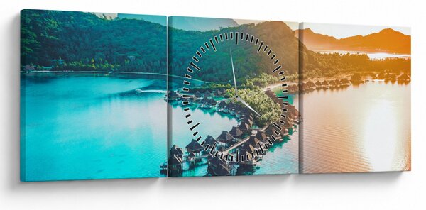 Obraz - Bora Bora (z zegarem) (90x30 cm)