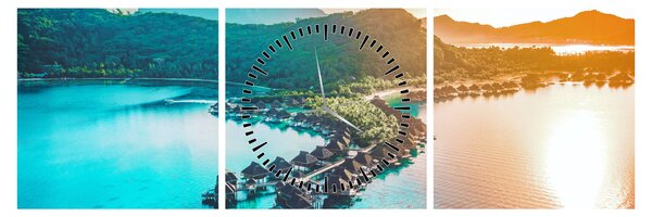 Obraz - Bora Bora (z zegarem) (90x30 cm)