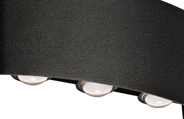 Lampa ścienna zewnętrzna czarna w tym LED 6-świateł IP54 - Silly
