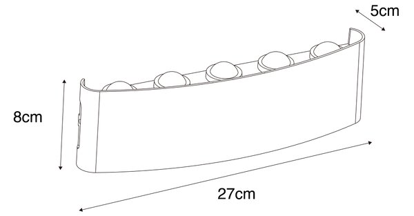 Zewnetrzna Kinkiet / Lampa scienna zewnętrzny ciemnoszary z diodami LED 10-light IP54 - Silly Oswietlenie zewnetrzne