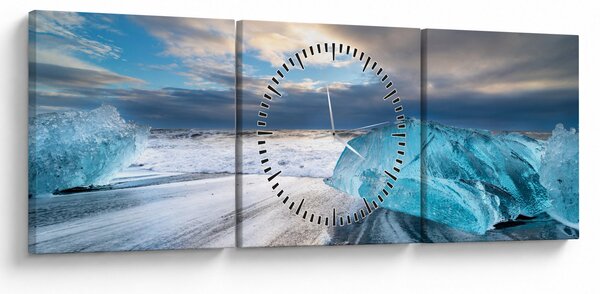 Obraz - Diamond Beach (z zegarem) (90x30 cm)