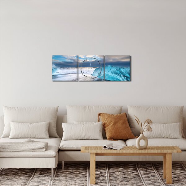 Obraz - Diamond Beach (z zegarem) (90x30 cm)