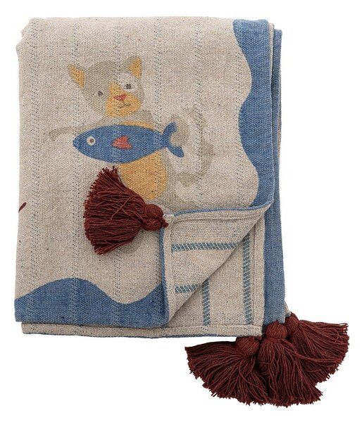 Koc dziecięcy z bawełny z recyklingu w naturalnym kolorze 130x160 cm Mille – Bloomingville Mini