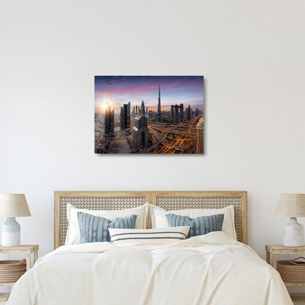 Obraz na szkle - Panorama Dubaju (70x50 cm)