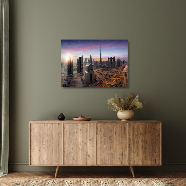 Obraz na szkle - Panorama Dubaju (70x50 cm)