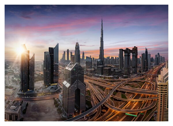 Obraz na szkle - Panorama Dubaju (70x50 cm)