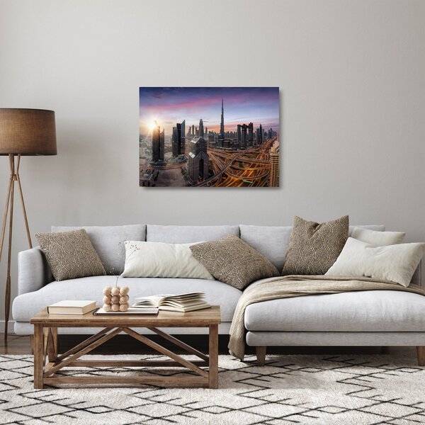 Obraz na szkle - Panorama Dubaju (70x50 cm)
