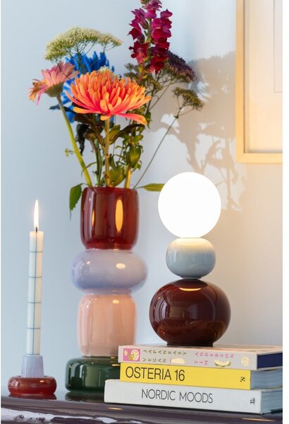 Bordowa/jasnoniebieska lampa stołowa ceramiczna (wysokość 26 cm) Firenze Pellet – Leitmotiv