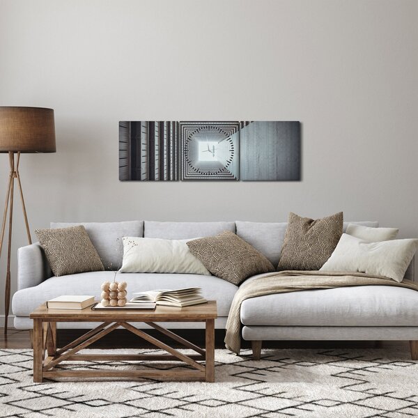 Obraz - Widok z wnętrza budynku (z zegarem) (90x30 cm)