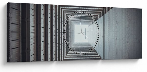 Obraz - Widok z wnętrza budynku (z zegarem) (90x30 cm)