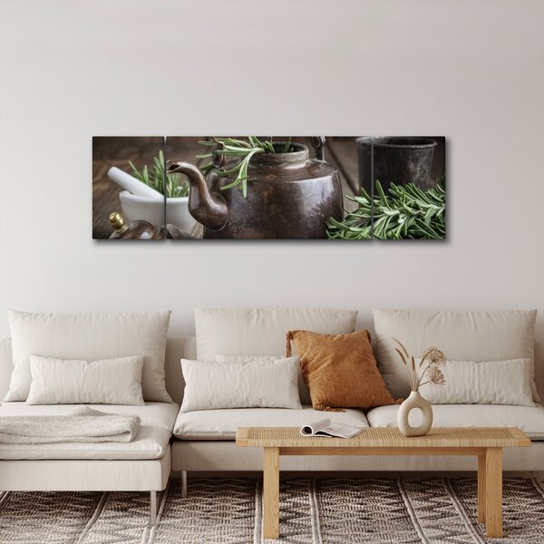 Obraz - Czajniczek z rozmarynem (170x50 cm)