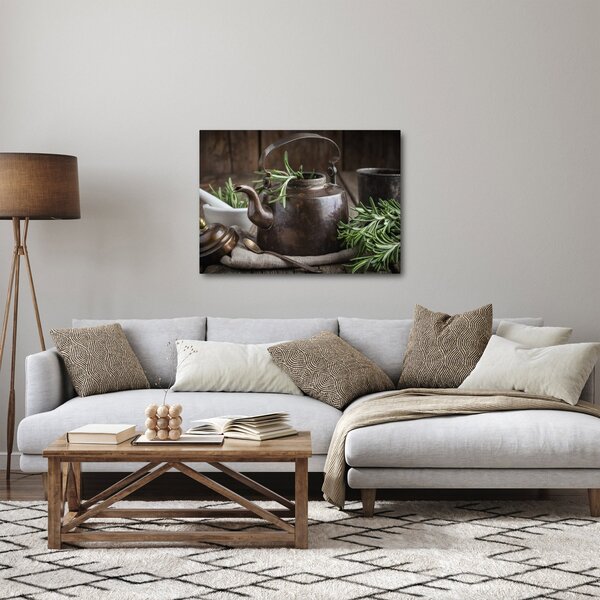 Obraz - Czajniczek z rozmarynem (70x50 cm)