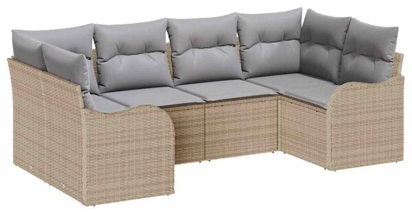 Zestaw Mebli Ogrodowych Komplet Wypoczynkowy Narożny Z Poduszkami 6-Częściowy Rattan Na Taras Balkon Ogród