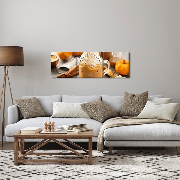 Obraz - Dyniowa latte (z zegarem) (90x30 cm)