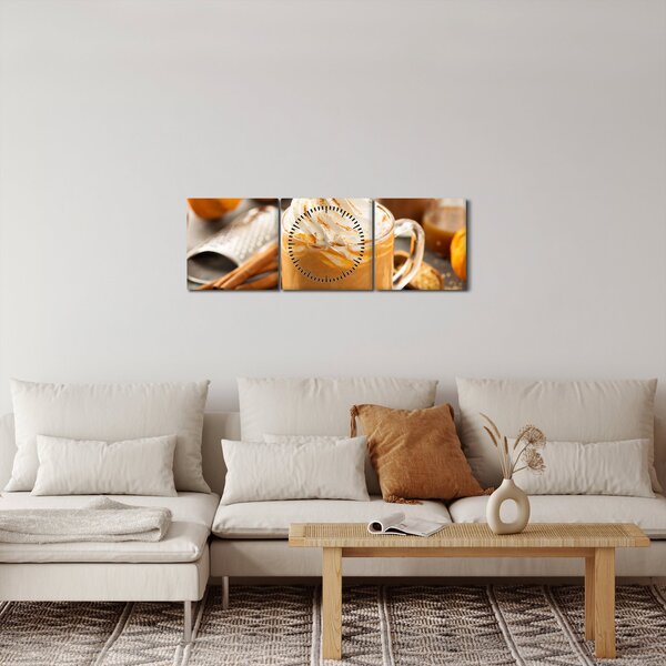 Obraz - Dyniowa latte (z zegarem) (90x30 cm)