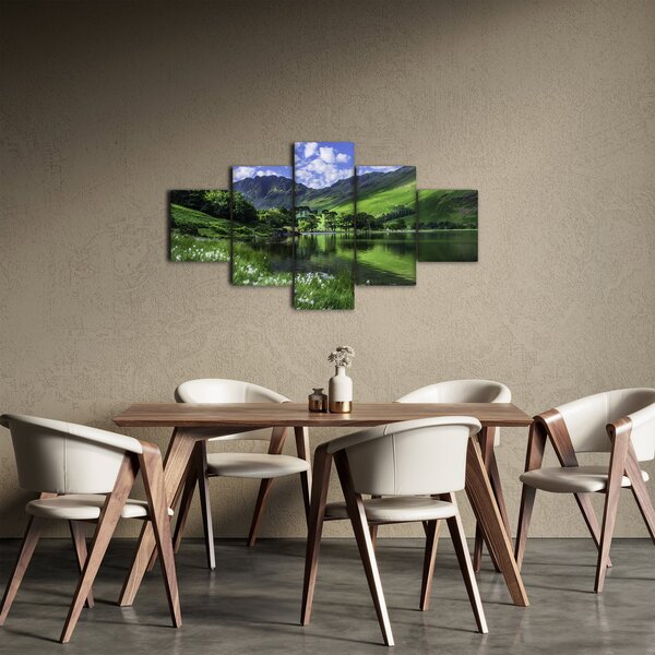 Obraz - Krajobraz z jeziorem (125x70 cm)