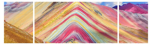 Obraz - Rainbow Mountain, Peru (170x50 cm)