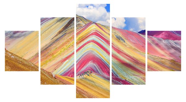 Obraz - Rainbow Mountain, Peru (125x70 cm)