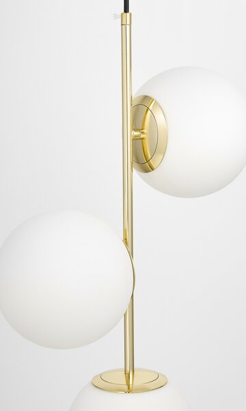 LAMPA WISZĄCA NOWOCZESNA ZŁOTO KLASYCZNE BIAŁE KULE STELVIO 3